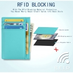 EKCIRXT RFID Korumal Kadn Deri Czdan (Mavi)