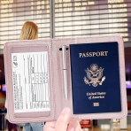 Felomdep RFID Korumal Kadn Deri Pasaportluk (Pembe)
