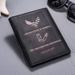KWOOD RFID Korumal Kadn Deri Pasaportluk (Siyah)