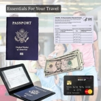 MUAZIDA RFID Korumal Kadn Deri Pasaportluk (Mavi)