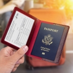 FCIQVEN  RFID Korumal Deri Pasaportluk (Lacivert/Krmz)(2 Adet)