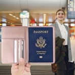 BLINUV RFID Korumal Kadn Deri Pasaportluk (Pembe/Mor) (2 Adet)