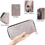 Perselief  RFID Korumal Kadn Deri Czdan (Rose Gold)