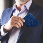 EPSUNORISE RFID Korumal Deri Pasaportluk (Mavi)