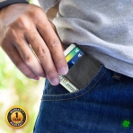 Parsaver RFID Korumal Erkek Deri Kartlk (Siyah)
