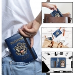 Hermard RFID Korumal Erkek Deri Pasaportluk (Mavi)
