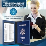 Veeskyee RFID Korumal Kadn Deri Pasaportluk (Lacivert)