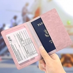 Veeskyee RFID Korumal Kadn Deri Pasaportluk (Pembe)