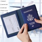 WALNEW RFID Korumal Deri Pasaportluk (Krmz/Mavi)(2 Adet)