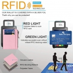 Aucuu  RFID Korumal Kadn Deri Czdan (Pembe)