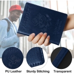 JUSJOJO Deri Pasaportluk(2 Adet)(Mavi/Siyah)