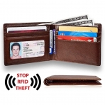 WALINC RFID Korumal Erkek Deri Czdan (Kahverengi)