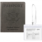 JAMSEA  RFID Korumal Erkek Deri Pasaportluk (Gri)