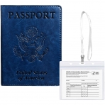 JAMSEA  RFID Korumal Erkek Deri Pasaportluk (Mavi)