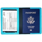 JAMSEA RFID Korumal Kadn Deri Pasaportluk (Mavi)