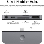 elago Alminyum Pocket USB-C Adaptr (Space Grey)