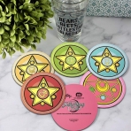 JUST FUNKY Dekoratif Bardak Altl(Renkli, 5 Adet)