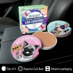MIXWIT Seramik Bardak Altl(Pembe/Mavi, 4 Adet)