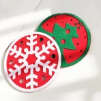 JEWEKY Dekoratif Bardak Altl��� (K�rm�z�, 2 Adet)