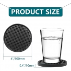 Bonsicoky Silikon Bardak Altl��� (Siyah, 6 Adet)