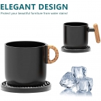 Bonsicoky Silikon Bardak Altl��� (Siyah, 6 Adet)