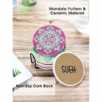SUEH DESIGN Dekoratif Bardak Altl (Renkli, 6 Adet)