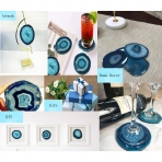 JIC Gem Dekoratif Bardak Altl (Mavi, 4 Adet)