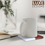 Luxe Designs Mermer ve Ahap Bardak Altl (4 Adet)