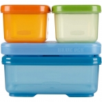 Rubbermaid LunchBlox Blmeli Beslenme Kutusu (S, Mavi)