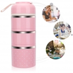 WORTHBUY Paslanmaz elik Yemek Termosu(Pembe)