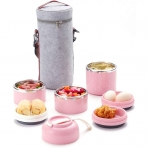 WORTHBUY Paslanmaz elik Yemek Termosu(Pembe)