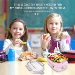 LunchBoss STEEBO Paslanmaz elik Blmeli Beslenme Kutusu (Pembe)
