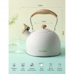 BELANKO Paslanmaz elik Ses kartan Ddkl Kettle (Milk/Ahap)