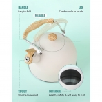 BELANKO Paslanmaz elik Ses kartan Ddkl Kettle (Milk/Ahap)