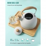 BELANKO Paslanmaz elik Ses kartan Ddkl Kettle (Milk/Ahap)