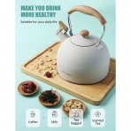 BELANKO Paslanmaz elik Ses kartan Ddkl Kettle (Milk/Ahap)