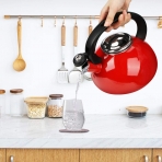Aidea Seramik Ses kartan Ddkl Kettle (Krmz)