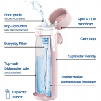 Philips Water GoZero Paslanmaz elik Matara (Pembe, 550ml)