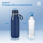 Philips Water GoZero Paslanmaz elik Matara (Lacivert, 1090ml)