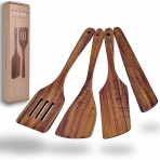 WOODENHOUSE Tahta Mutfak Gere�leri Seti(A��k Kahve, 4 Par�a)