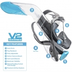 WildHorn Outfitters Seaview 180 V2 Full Face Snorkel Mask with FL