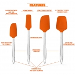 M KITCHEN WORLD Silikon Spatula Seti ( 4 Adet) (Turuncu)