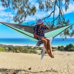 WoneNice ift Kiilik Nylon Hamak(Gri/Yeil)