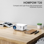HOMPOW  T20 Mini Projeksiyon Cihaz�