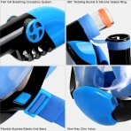 OUSPT T�m Y�z Maske �norkel Set (S, Mavi/Siyah)