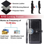 HUANLANG RFID Kadn Deri Czdan (Siyah)