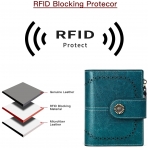 Seammer RFID Kadn Deri Czdan (Mavi)