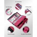 DemonHunter RFID Kad�n Deri C�zdan (K�rm�z�)