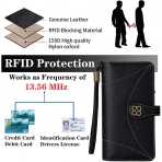 mokzer RFID Kadn Deri Czdan (Siyah)
