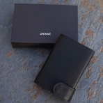UNINNE RFID Unsex Deri Kartlk (Siyah)
